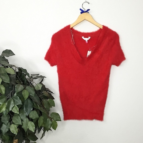 NWT No Boundaries Short Sleeve Red Sweater - Picture 1 of 5